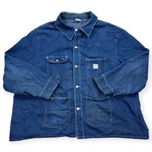 Vintage Pointer Brand Denim Jacket Men's 4XL Blue Workwear Chore Made In USA